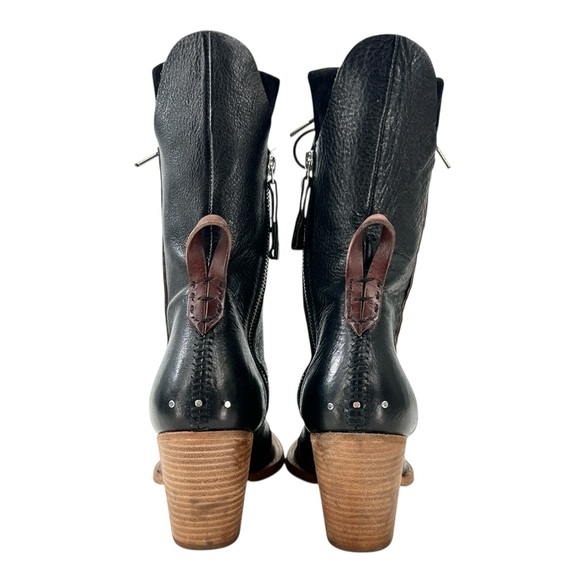 Free People We The Free Canyon Black Pointed Toe Leather Lace Up Boots sz 10 - Picture 8 of 11